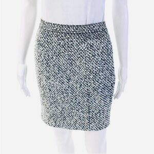 CHANEL Womens Blue Woven Tweed Knee Length Pencil Skirt Size 34